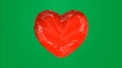 Red Heartbeats on Green Screen
