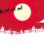 Santa Flying Over City screensaver logo