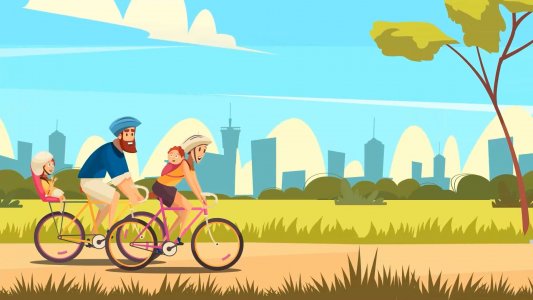 Family Bicycle Cycling screensaver 1