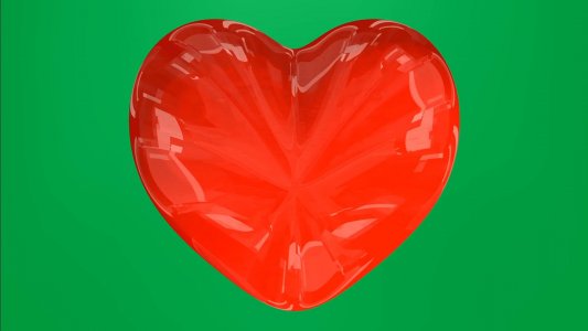 Red Heartbeats on Green Screen screensaver 1