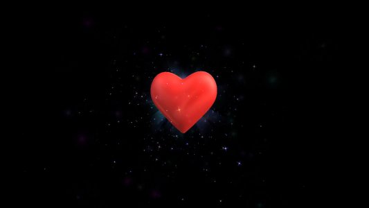 Red Heart with Blue Sparkles screensaver 1