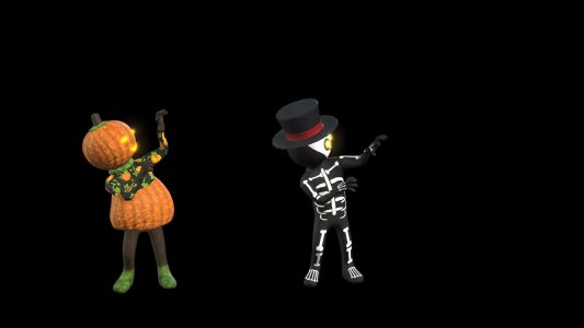 Pumpkin and Skeleton Dance screensaver 1