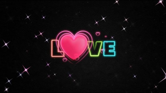 Love Word with Sparks screensaver 1