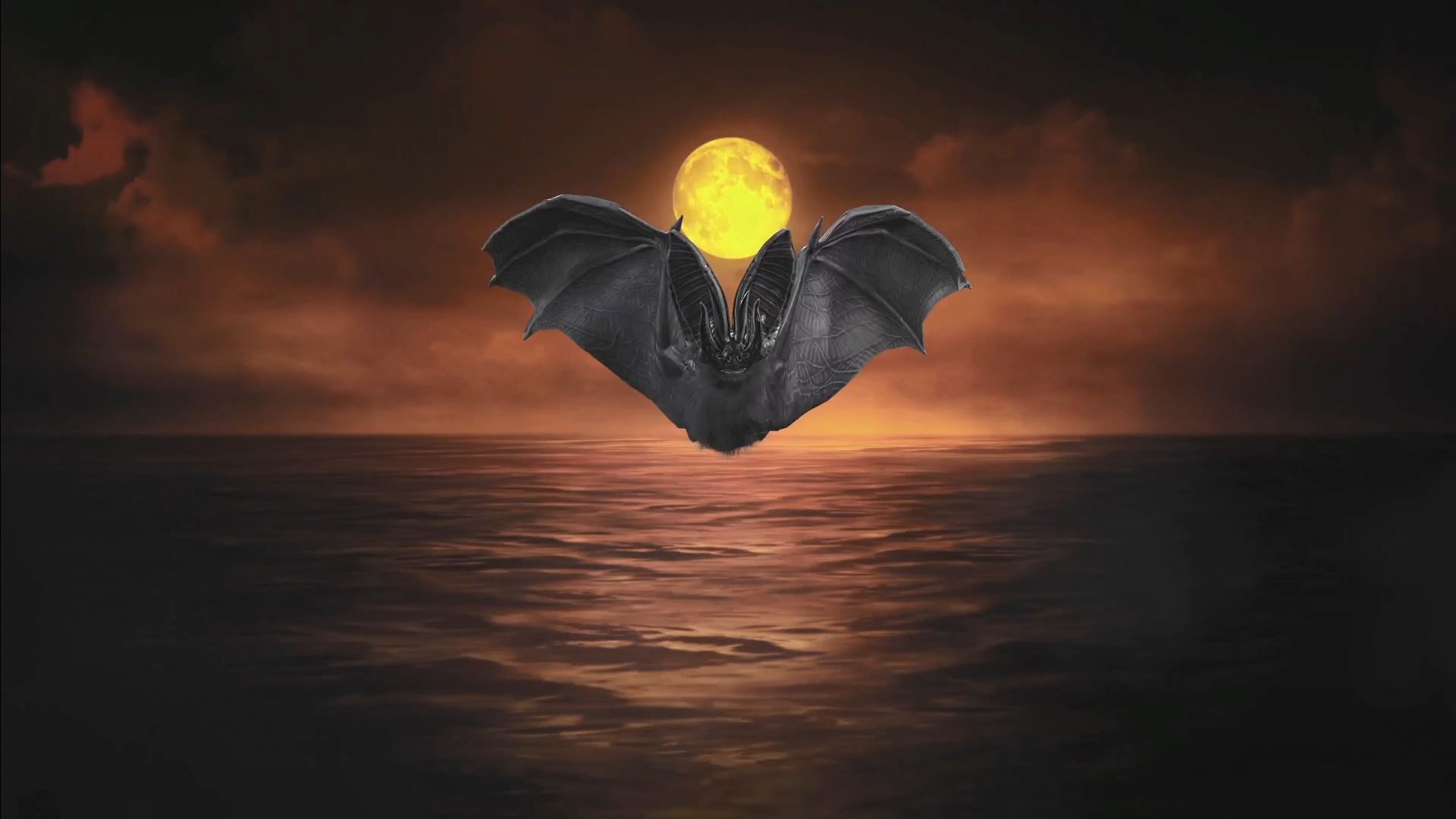 Bat wings in the <b>dark</b> <b>moon</b> fog screensaver shows a bat flying with its wing...